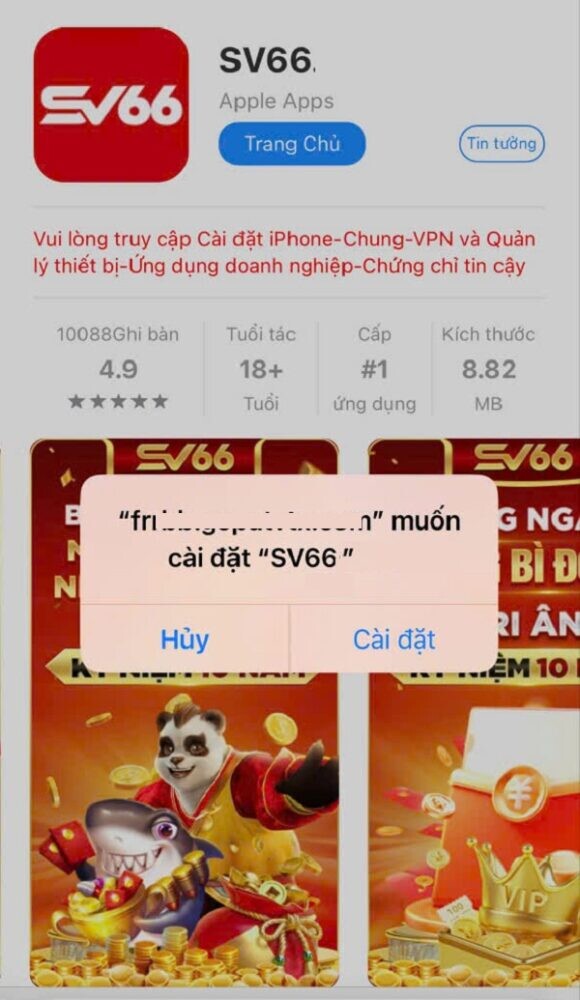 Tải app SV66 trên iOS