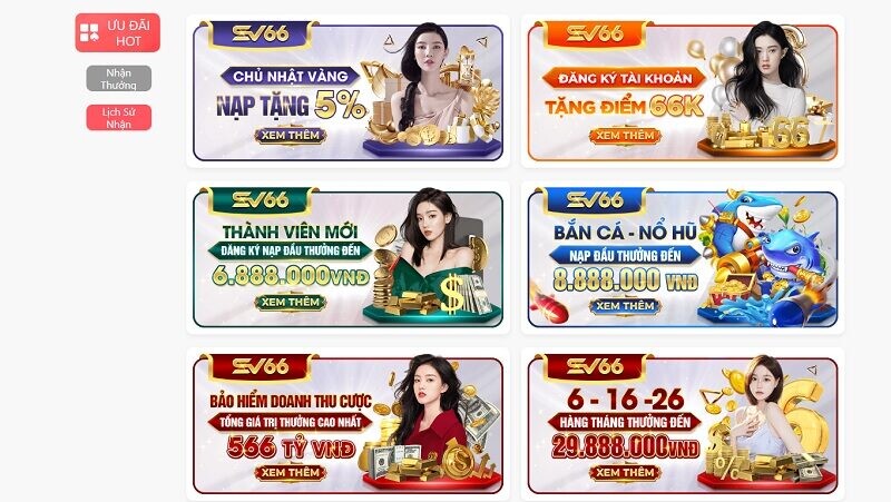 Đăng ký SV66 thành công bạn có cơ hội nhận thưởng siêu hấp dẫn